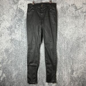 J Brand Maria Jeans Womens 30 Black Skinny Soft Comfy Casual Coated High Rise